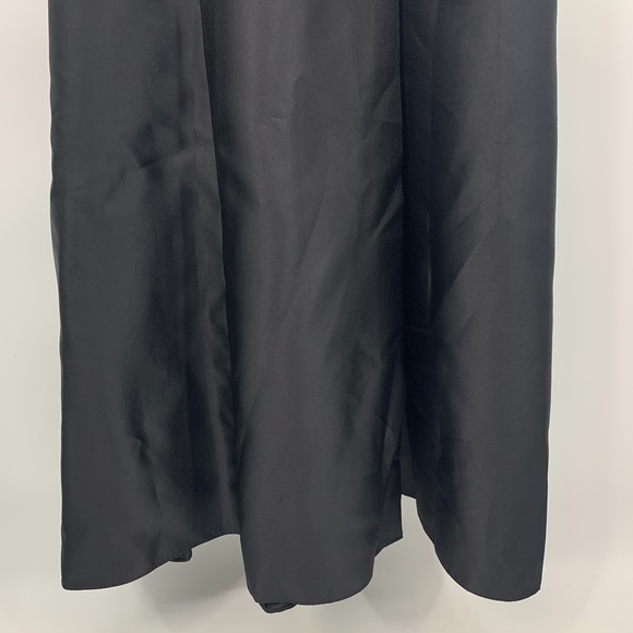 Alfred Sung Gown Dress Black Satin Maxi Cut Out Sleeveless Slit D840 - Picture 9 of 15